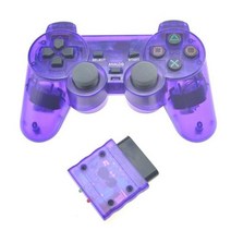 호환 콘솔 패드 게임 컨트롤러 스위치 리모컨 plastation 2 용 소니 ps2 2.4g 진동 controle 용 투명 컬러 블루투스 무선, 자주색