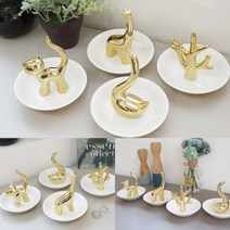 접시 장식 반지 걸이 코끼리 미니보석함 차키보관함 반지정리함 악세사리보관대 엔틱보석함 반지보관 열쇠트레, 기린