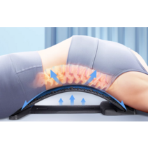 허리 척추 교정기 요가 이완 마사지 스트레칭, [01] 블랙앤그레이 (3단 높이조절 + 자석마사지)