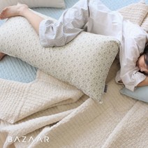 [바자르] 뉴트로 3종 대쿠션커버(100x50)1장+쿠션솜1개, 색상:잔꽃