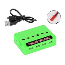 6인 1 3.7V 리튬-포 밸런스 충전기 XH2.54/XH4.0/드론용 JST 플러그, 02 Green_02 JST port