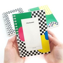 [제이로그] DIY 프리노트 (A6) - 체크메이트 체커보드 (3종 택1), 커버디자인:체커드 블랙 / 내지 디자인:혼합형