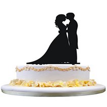 Wedding Cake Topper - Bride and Groom Cake Topper Silhouette of Groom Kissing Bride Perfect for We, 1