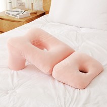 경추베개 라텍스 목디스크 기능성 요추 엎드림베개 엎드림쿠션 기내용 다용도 수면베개, 복숭아가루색, 1개