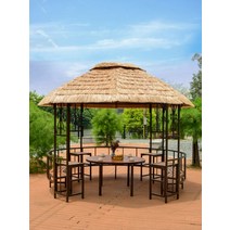 원형 해외 감성 인테리어 원두막 정자 테이블 세트, F_초가  3m