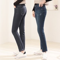 헤카 여자 히든밴딩 편한 세미 스판 일자청바지 빅사이즈 4XL 기모바지 스판청바지 기모청바지 밴드청바지