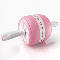 Mainwork 여성용 ab 슬라이드 리바운드 무소음 에이비 롤 아웃 ab 파워휠 복근 코어 강화 운동기구+프리미엄 무릎패드, 핑크