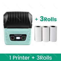송장프린터 라벨출력기 페이지라벨기미니 인보이스 휴대용 무선 감열식 프린터 58mm 2 인치 블루투스 호, 02 GR Add 3Rolls