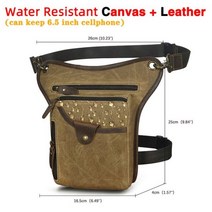레그백 정품 진짜 가죽 남자 디자인 캐주얼 메신저 Crossbody 슬링 가방 패션 허리 벨트 팩 다리 드롭 전화 파우치 2115, canvas-brown3