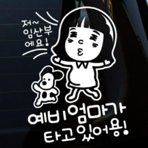 [뭉키데코] 저 임산부에요 예비엄마가 타고있어용, 화이트