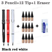 학교 학생용 무제한 연필 세트 무한 펜 연속 코어 블랙 기술 치핑 없음 무해한 잉크리스 교체 리필 16 개, [11] Set K