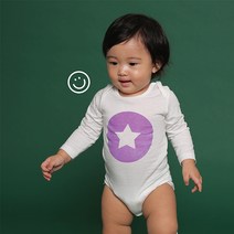 랩바이베이비 긴팔바디수트 특허받은 열똑똑아기옷 아기 체온37도 38도이상 체온감지가능