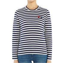 꼼데가르송 더블하트 AZ T227 051 1 여자 긴팔티셔츠 스트라이프