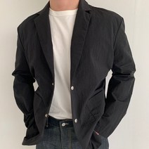 남자 가을 오버핏 데일리 싱글 스냅 자켓 3컬러