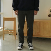 [맨즈북] 겨울 슬림스판 기모 마른남자 바지 면밴딩팬츠 남학생옷