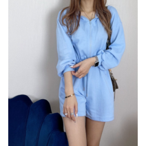 국내제작 핏 추천 스트링 후드 점프슈트 3Color