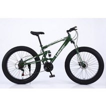풀샥 자전거 MTB 하드테일 26인치 24단 바퀴두꺼운 팻바이크 광폭 다운힐 카본, 24단 그린