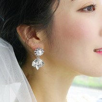 웨딩귀걸이 멜로 플라워 진주 드롭 본식 혼주 파티 왕진주