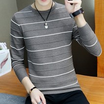 가바바 남성 스트라이프 니트티 라운넥이 편한 스웨터 G24438 + 상품권 무료 증정
