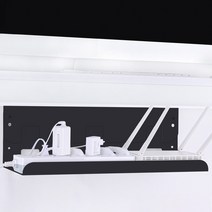 멀티아 무타공 업다운 멀티탭 트레이 거치대 컴퓨터 책상 선정리, 블랙, 중형 (40cm), 1개