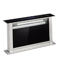 Klarstein 다운드래프트 쿠커 주방 후드 저소음 싱크대 환풍기, 실버 블랙 60cm