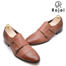 로제이_슈즈 로제이 남자 투 버클 몽크 스트랩 수제화 RMB005_BR