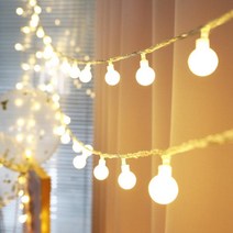 배터리 USB겸용 LED 앵두전구 캠핑조명 100구 웜화이트 10미터 리모콘 크리스마스 장식등 줄조명