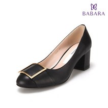 [AK PLAZA] 바바라 양가죽 사각장식 데일리 펌프스 6cm BZD701BK