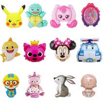 피카츄풍선세트 티니핑생일 미키미니 포켓몬 캐치티니핑 하츄핑 아기상어풍선, 손펌프