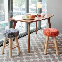 [리빙스케치]프로방스 니트 원목 스툴K 보조의자 화장대의자 홈바체어 스툴의자, 02.1192B 그레이