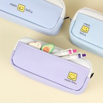 쓰임앤끌림 치즈 스마일 투지퍼 필통 펜슬 파우치, 단품