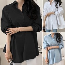 ZANZEA 여성 겨울 풀 슬리브 V-넥 오버사이즈 블라우스 솔리드 컬러 플레인 탑스 셔츠