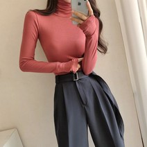 슬림핏 워머 폴라 긴팔 티셔츠