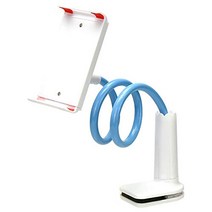 [성룡관] 2020 최신판 플렉시블 암 스마트 폰 스탠드 스마트 홀더 탁상 그립 360도 회전 나선식 간단 설치 (블루)