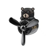 귀여운 차량용 방향제 블랙곰 곰돌이 케릭터방향제 선풍기형방향제 방향제 디퓨져 선풍기 자동차 악세사리, 블랙 곰