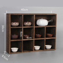 원목 다완 찻장 다기 수납장 찻잔 다도 장식장 진열장, 일레븐 그리드 스몰 티 캐비닛