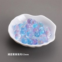 스노우볼 스노우폴 제작 어둠 속에서 빛나는 유리 대리석 글로우 바운싱 볼 홈 데코 비 다공성 골드 스프링클 비즈, 12mm+Lake blue purple