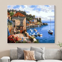 DIY 뉴욕 도시 미국 페인팅 액자 그림 패키지 동양화 수채화 아크릴 장식 그림, F.바다로신혼여행 + 50×65cm
