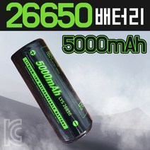 - KC인증 인증배터리 충전용 26650배터리 건전지 충전지, 1개
