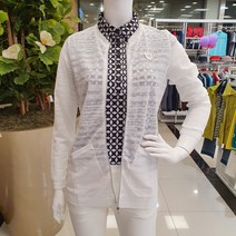 [임페리얼] 가볍고 시원한 슬럽소재 메쉬원단의 라운드 집업가디건 화이트 PTA1208 인천논현, 105