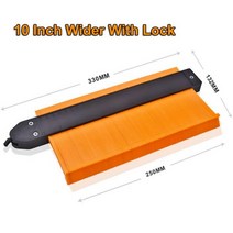 게이지 측정 모양 컨투어 복사 윤곽 플라스틱 프로파일 복사기 표준 목재 마킹 도구 타일링 라미네이트 타일, CHINA, 10 inch wider lock