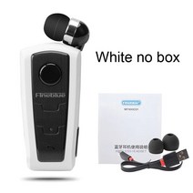 블루투스이어폰 무선이어폰 100% 오리지널 Fineblue F910 무선 블루투스 V4.0 헤드셋 인이어 진동 경고 착용 클립 스마트폰용 핸즈프리 이어폰, [02] White no box