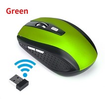 Raton-게임용 마우스 2.4GHz 무선 USB 수신기 프로 게이머 PC 노트북 데스크탑 컴퓨터, 05 Green, 한개옵션1