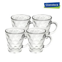 글라스락 강화 유리컵+유리잔 4p 세트, 1개, 글라스락 수정 머그 4p