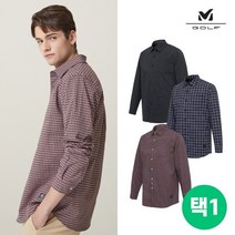 [밀레골프] 솔리드체크 스판셔츠 남성 3컬러 택1