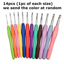 뜨개질 뜨개실 대바늘 숏팁 코바늘 1pc/14pcs 2mm-10mm 다채로운 소프트 플라스틱 크로 셰 후크 세트 바느질 바늘에 대 한 바늘, 2mm-10mm 14개