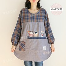 패션 가을과 겨울 새로운 안티 오일 귀여운 일본식 앞치마 여성 가정용 패션 앞치마, 옵션4