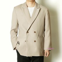 남자베이지자켓 더블 봄자켓 남성 간절기 블레이저 기본 정장 자켓코디ijk871