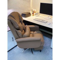 가죽 180도 리클라이닝 컴퓨터 의자 발판 방송 틸팅, 커피 색상 알루미늄 합금 발 고정 팔걸이