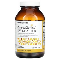 메타제닉스 오메가제닉스 EPA-DHA 1000 천연 레몬 120 소프트겔 Metagenics 326996, 120 개